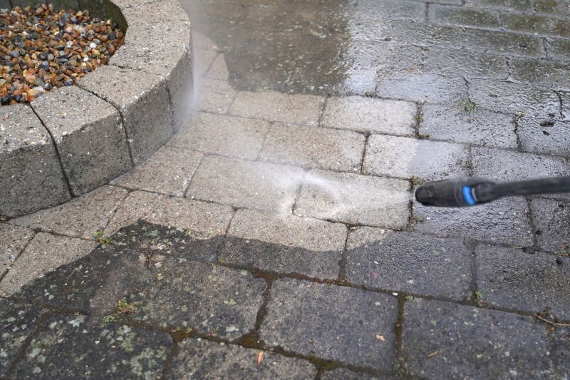 During Pressure Washing